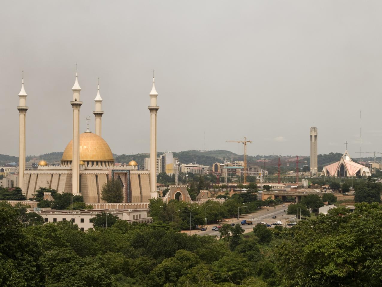 Abuja city of mixed religion stock photo