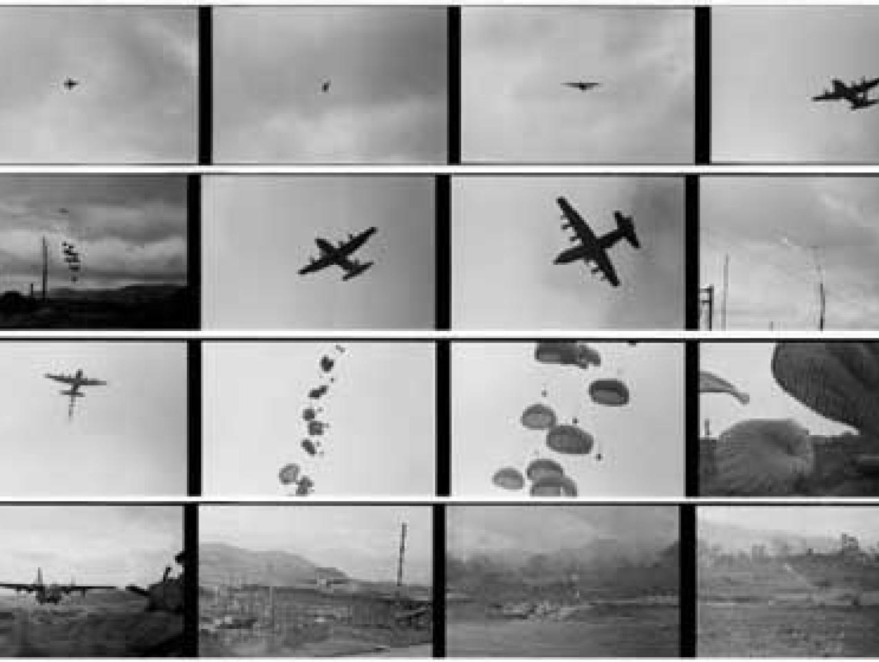 Black and white cropped contact sheet from the Overseas Weekly collection, contact sheet 14045