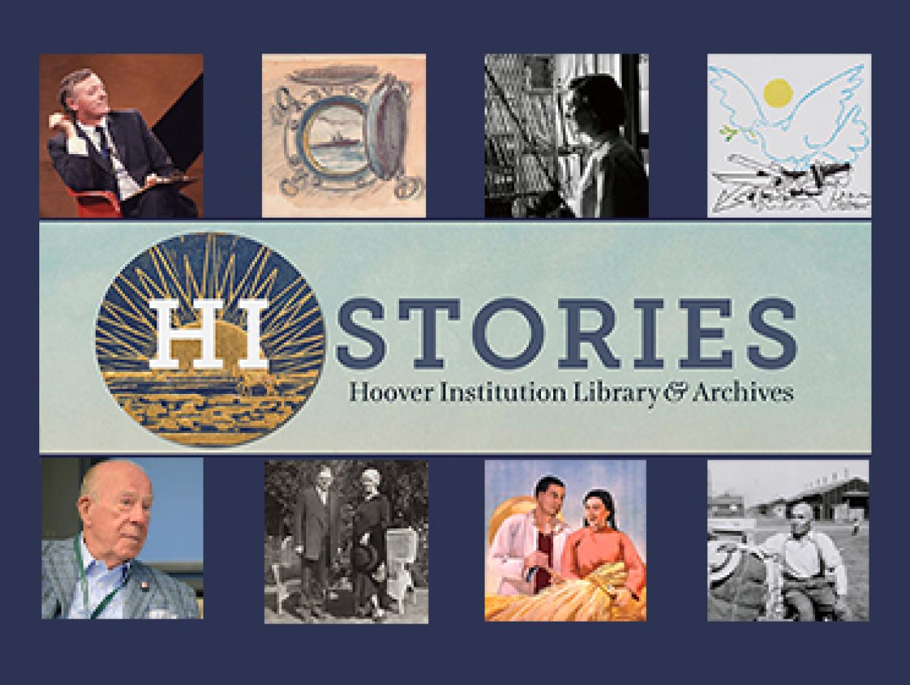 Collage of the logo for HISTORIES and 8 images from various digital stories