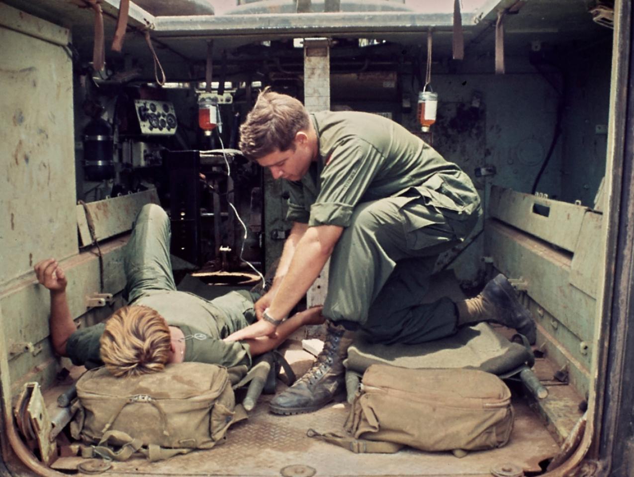 A medic area designed by Food Machinery Corporation. July 28, 1969