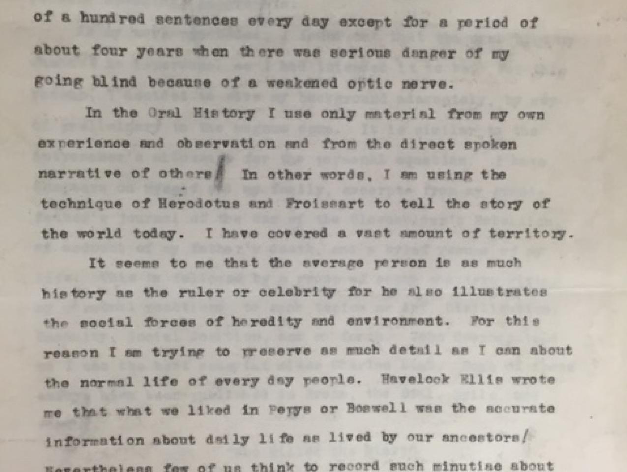 The Synopsis of the Oral History, by Joe Gould