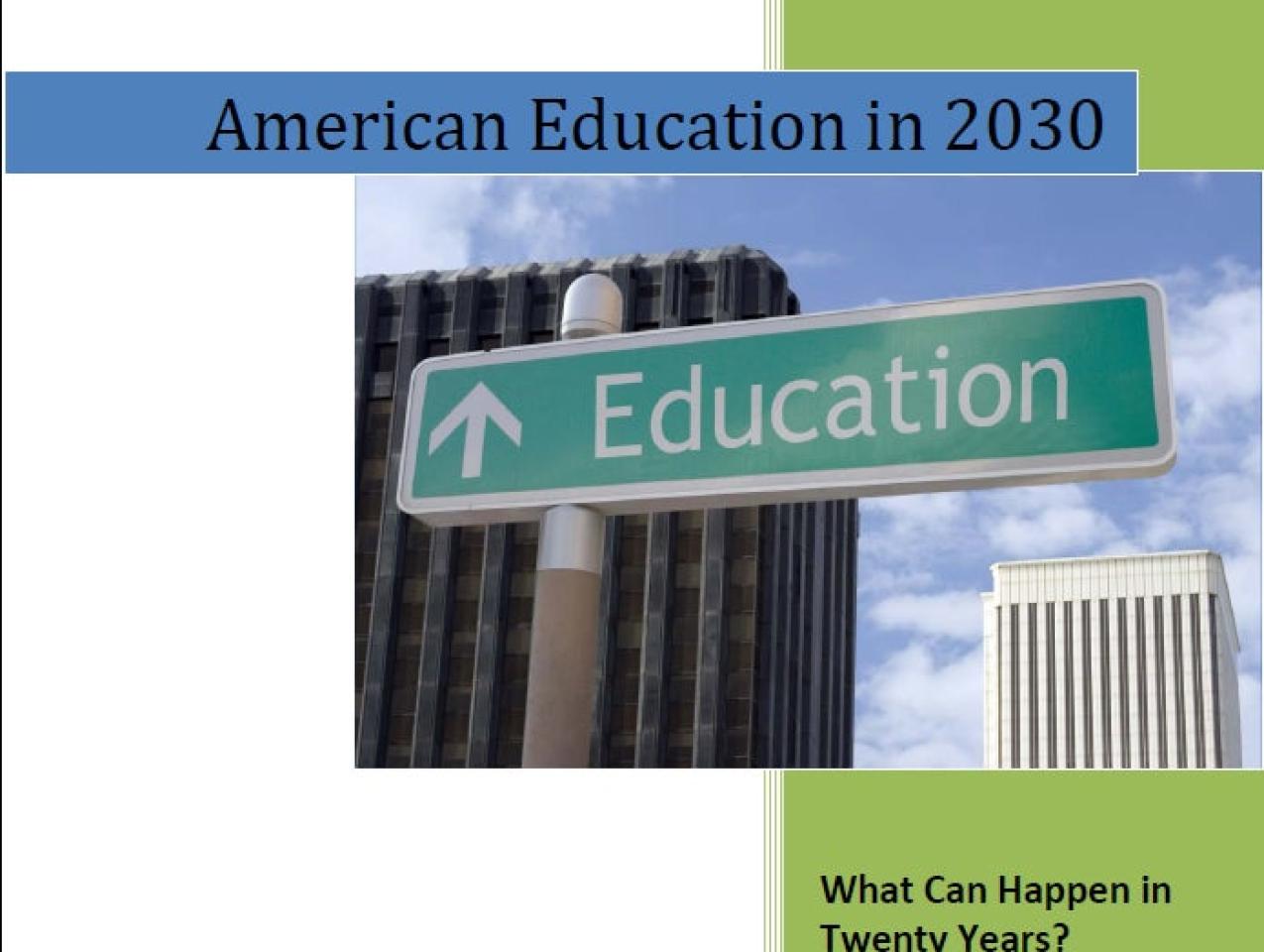 Image for American Education in 2030: Reinvented School Districts