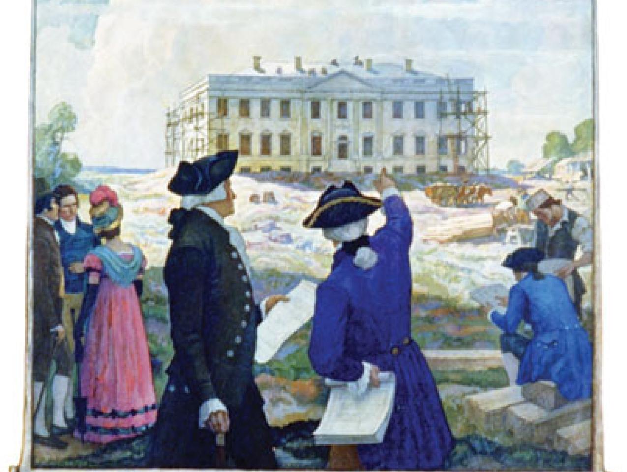 Building the First White House, by N. C. Wyeth.