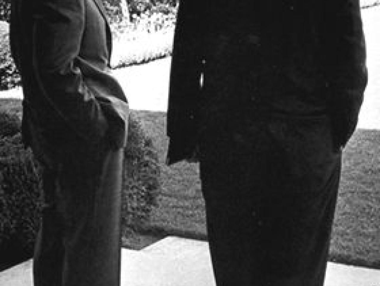 George Shultz and Richard Nixon