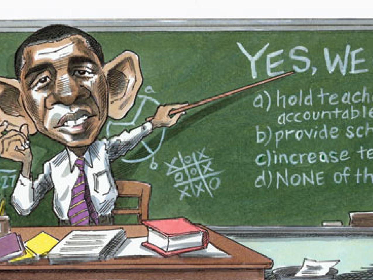 Obama could be an education innovator, but the Democrats are weak on school choice and downright timid on the teachers’ unions.