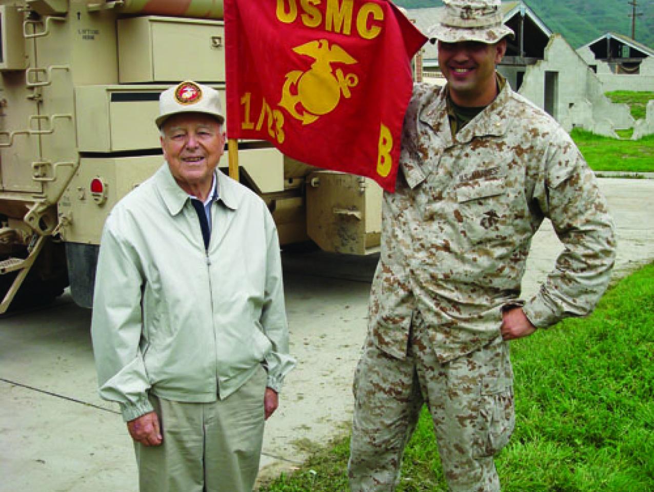 Hoover senior fellow Richard T. Burress meets with Major James Korth