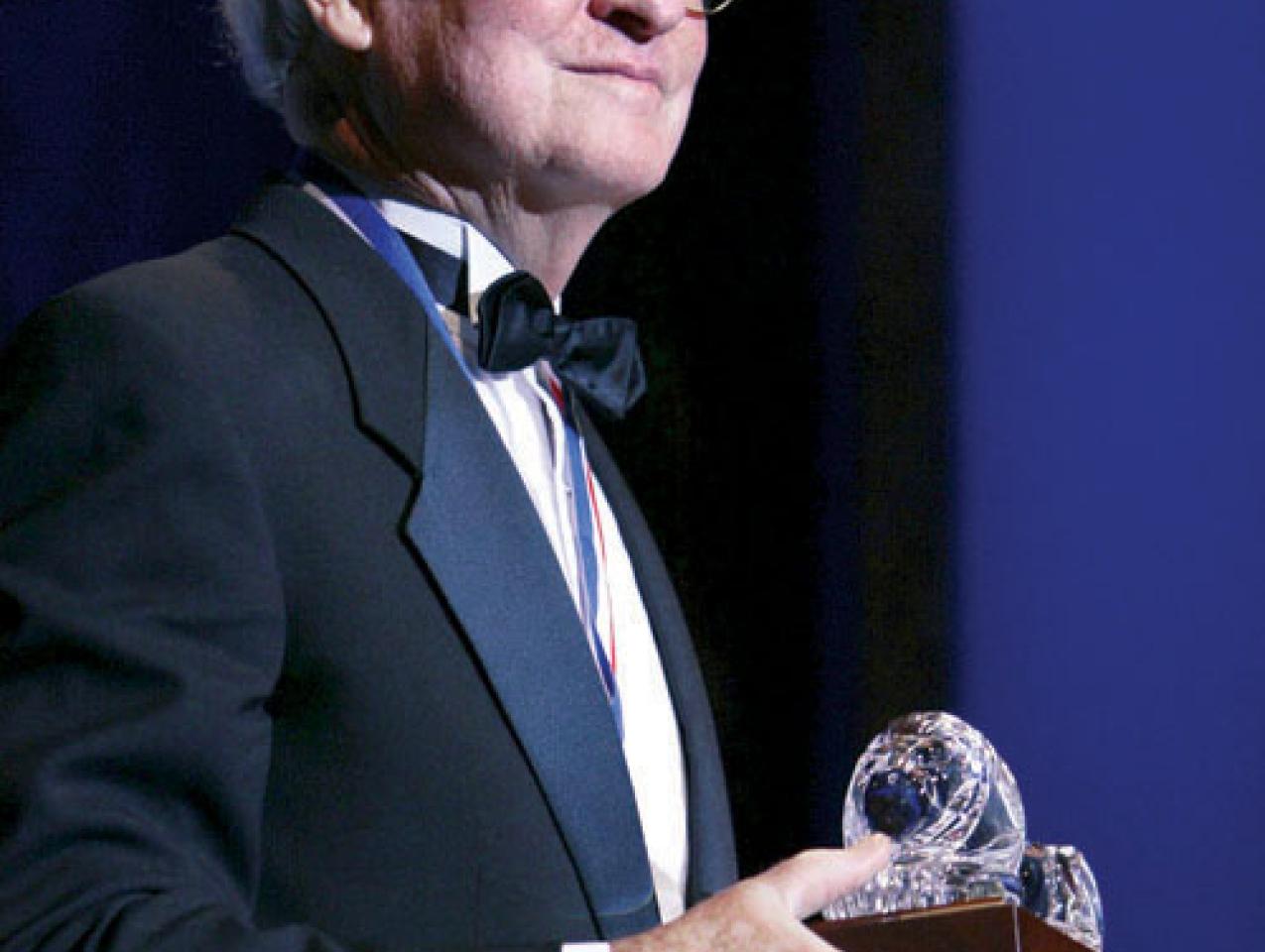 James Q. Wilson accepting the Bradley Prize in 2007