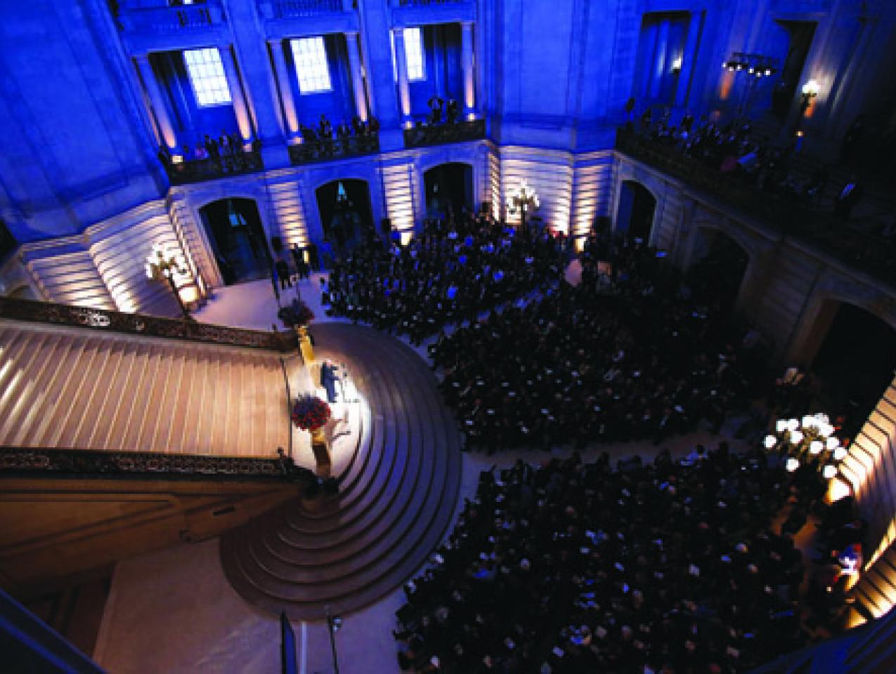 George Shultz speaks at SF rotunda