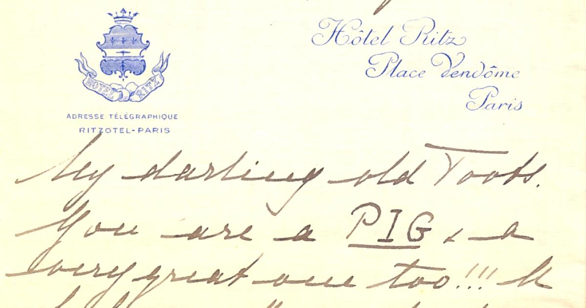 Handwritten letter on yellow paper from Grand Duchess to Princess Nina