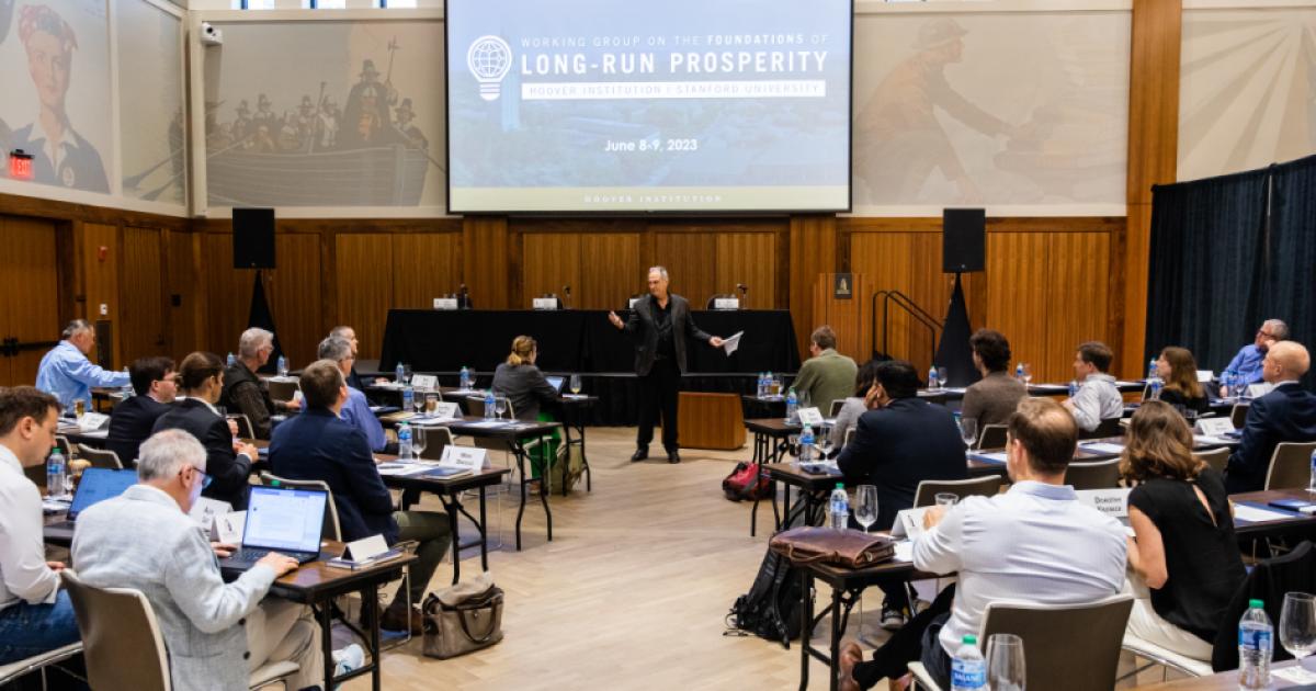 The Hoover Institution hosts Inputs to Prosperous Economies: Spring 2023 Conference Of The Working Group on the Foundations of Long-run Prosperity on June 8–9, 2023.