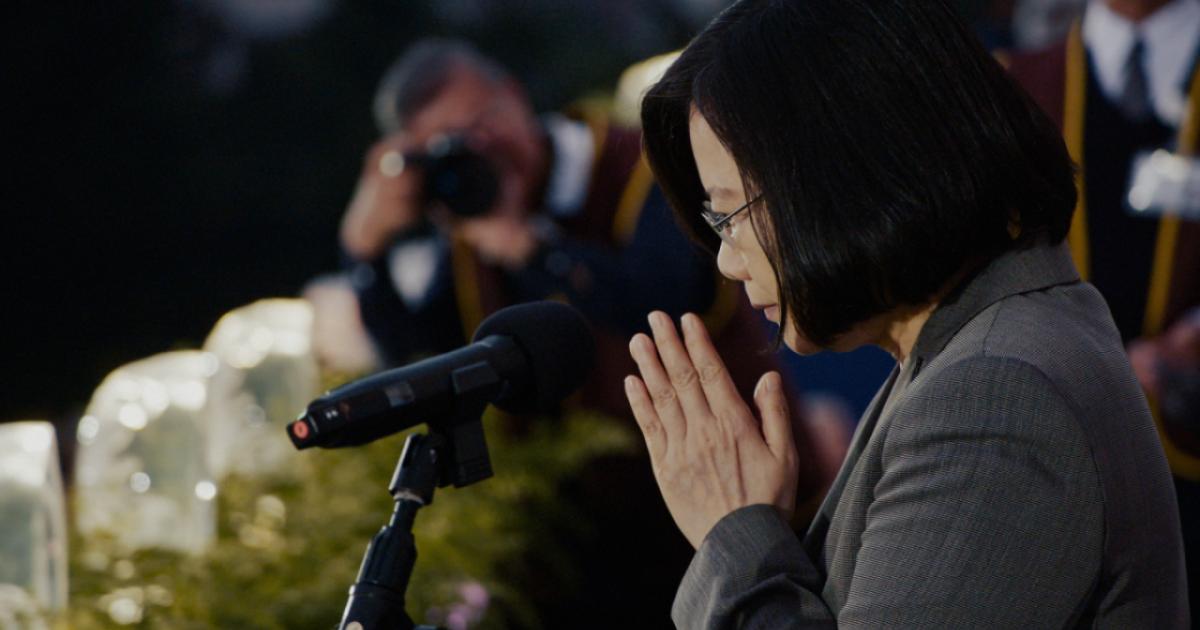 Caption: Taiwan's first woman President, Tsai Ing-wen, in a scene from "Invisible Nation," directed by Vanessa Hope. Photo: Laura Hudock. Courtesy: Invisible Nation.