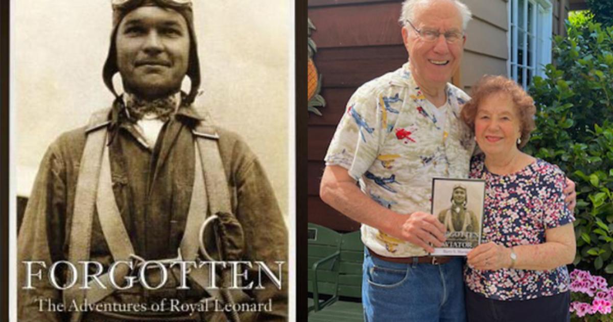 Cover of book "Forgotten Aviator" and authors Barry and Carolyn Martin