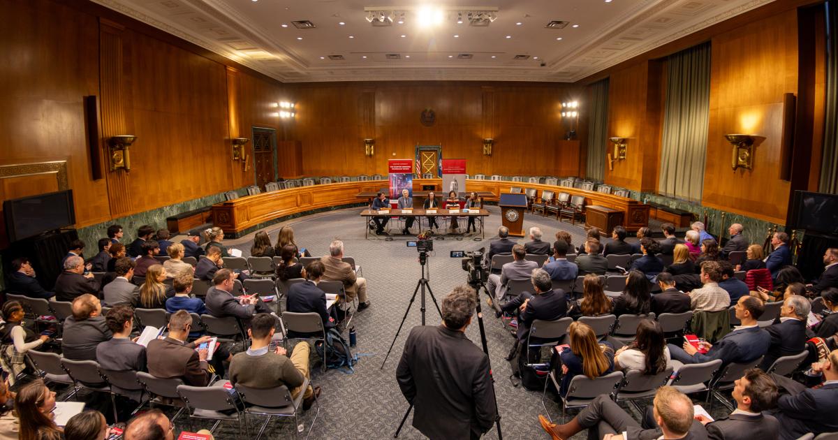 Stanford and Hoover Institution contributors to the Stanford Emerging Technology Review are seen on Capitol Hill on February 25, 2025. (DMV Productions)