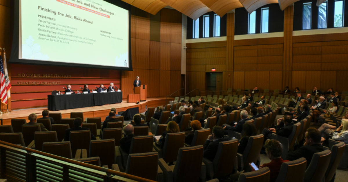 Attendees of Finishing the Job and New Challenges are seen in Hauck Auditorium on May 9, 2025. (Patrick Beaudouin)