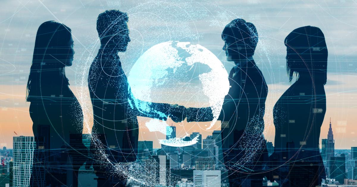 Global business concept. Shaking hands businessperson. stock photo