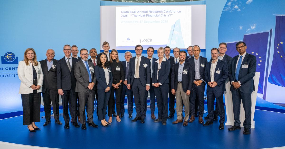 Scholars from across the United States and European Union participated in the Tenth Annual ECB Research Conference on “The Next Financial Crisis?,” organized jointly with the Hoover Institution. Photo credit: Andrej Hanzekovic/ECB