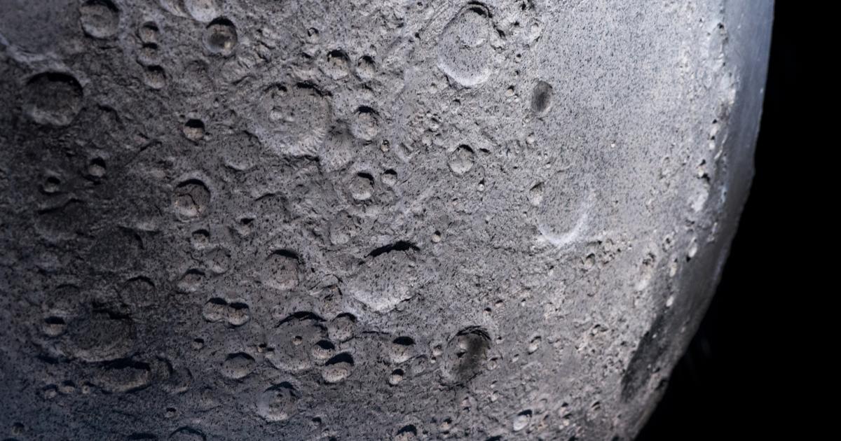 Detail of moon model, close up - stock photo