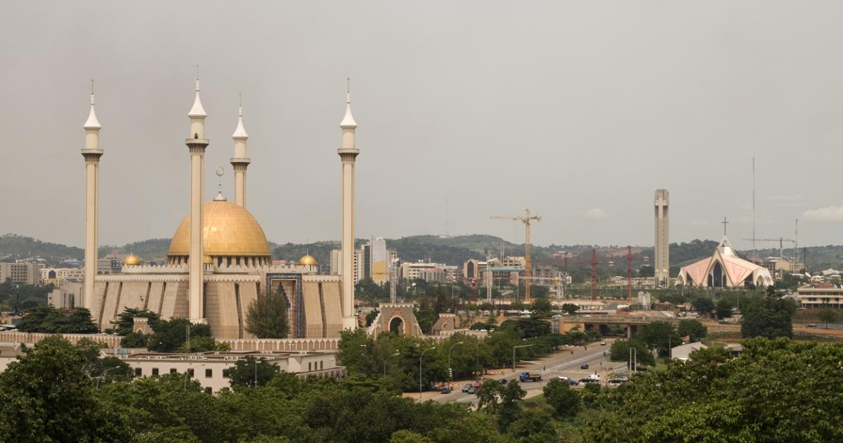 Abuja city of mixed religion stock photo