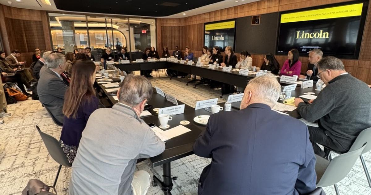 Participants in a day-long symposium on the policy implications of AI are seen in Hoover’s Washington, D.C. offices on December 9, 2025.
