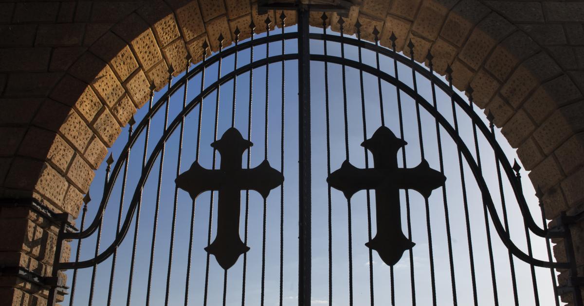 Mor Gabriel Syriac Monastery near Midyat town, southeastern Turkey - stock photo