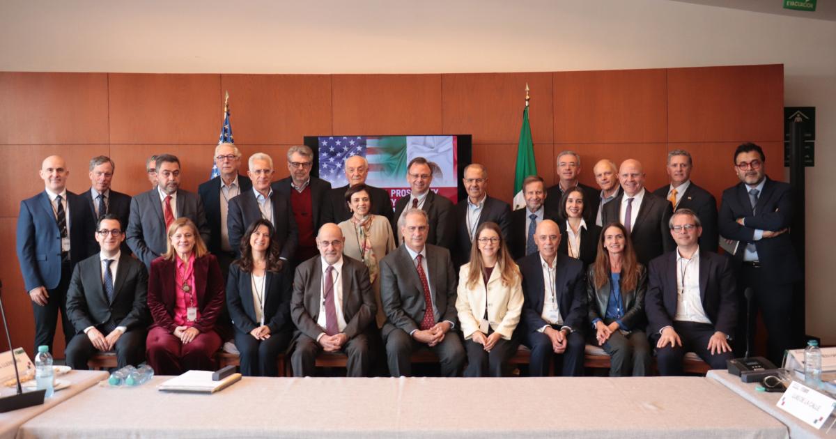 Participants at the Mexico-USA Prosperity and Security Conference are seen at the Instituto Tecnológico Autónomo de México (ITAM) on November 24, 2025.