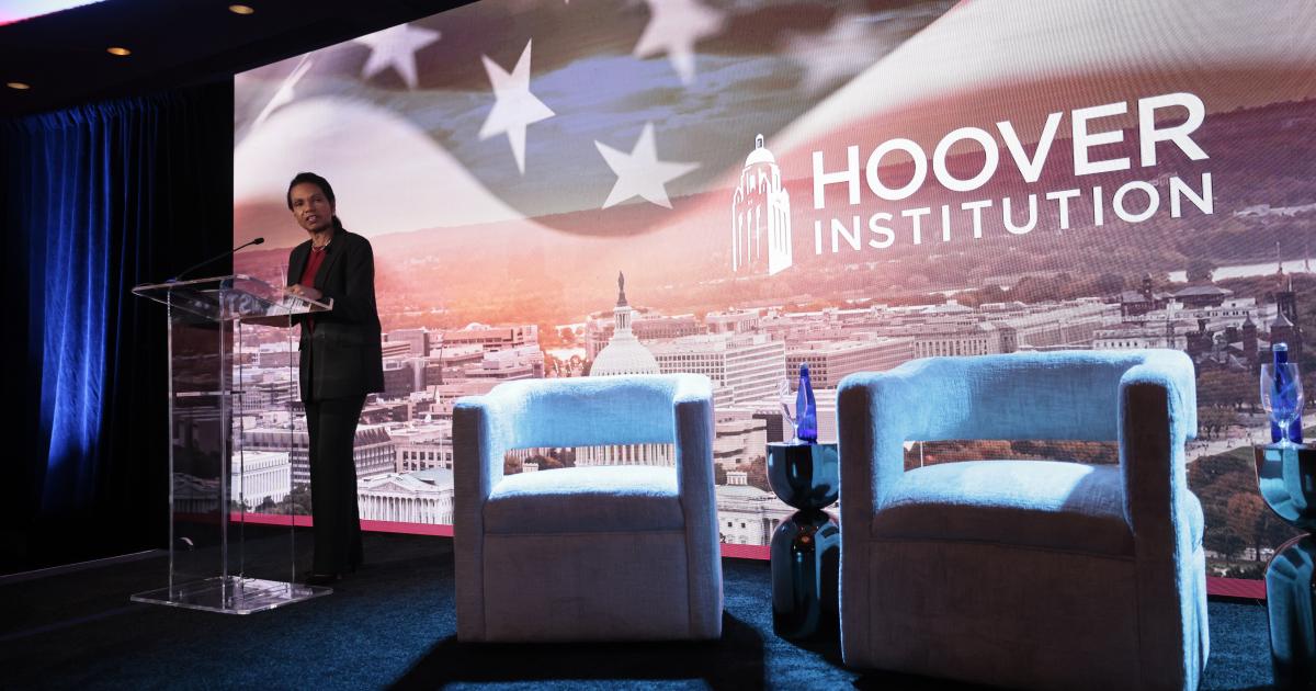 Hoover Institution Director Condoleezza Rice speaks at the Hoover Winter Meeting in Washington, DC, on February 23, 2026. (Eric Draper)