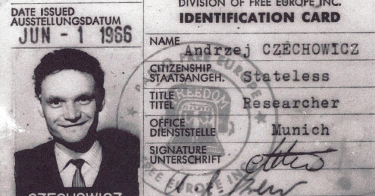 Radio Free Europe identity card of Andrzej Czechowicz (Andrzej Czechowicz Papers, Box 1, Hoover Institution Archives)