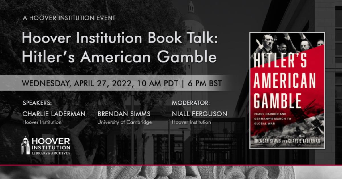 Image for Book Talk: Hitler’s American Gamble