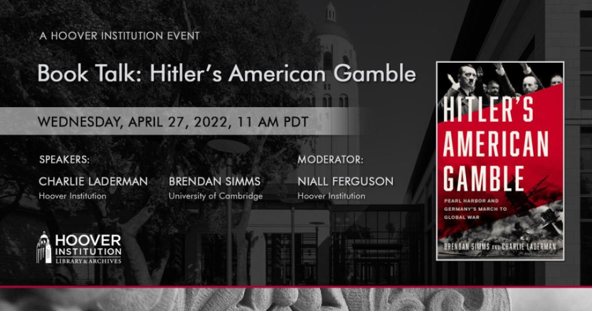 Image for Book Talk: Hitler’s American Gamble