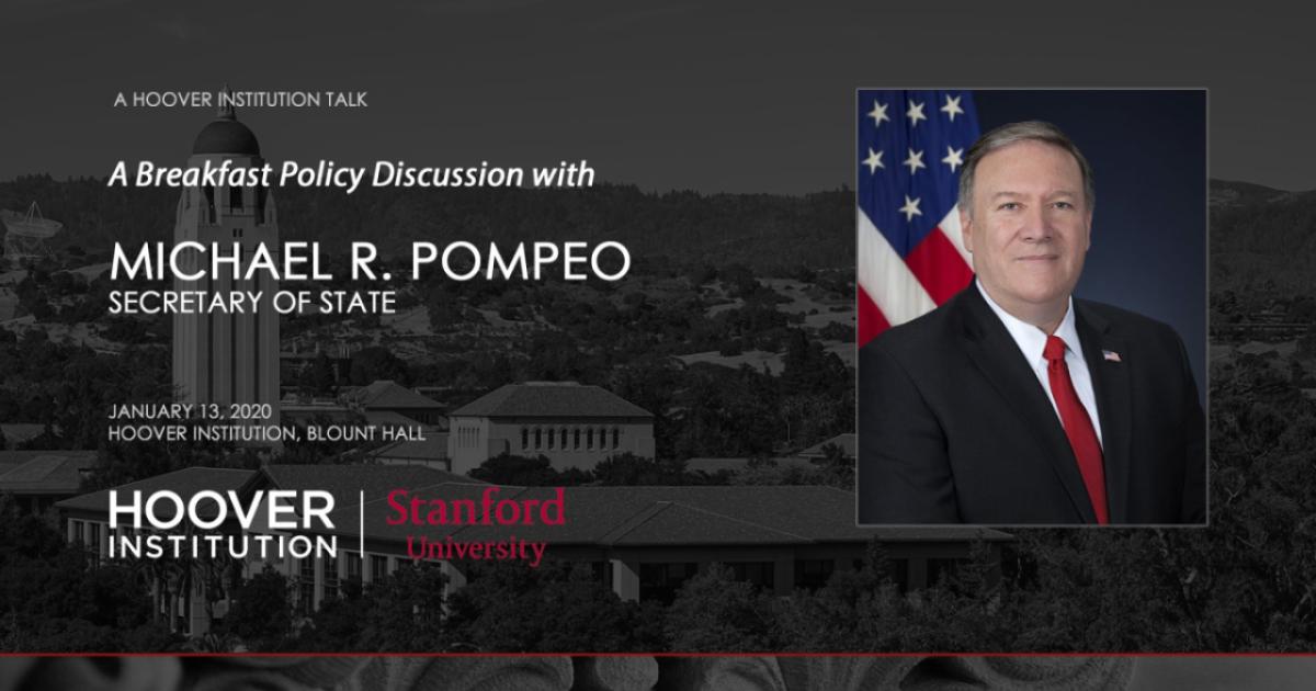 Image for A Breakfast Policy Discussion With Secretary Of State Michael R. Pompeo