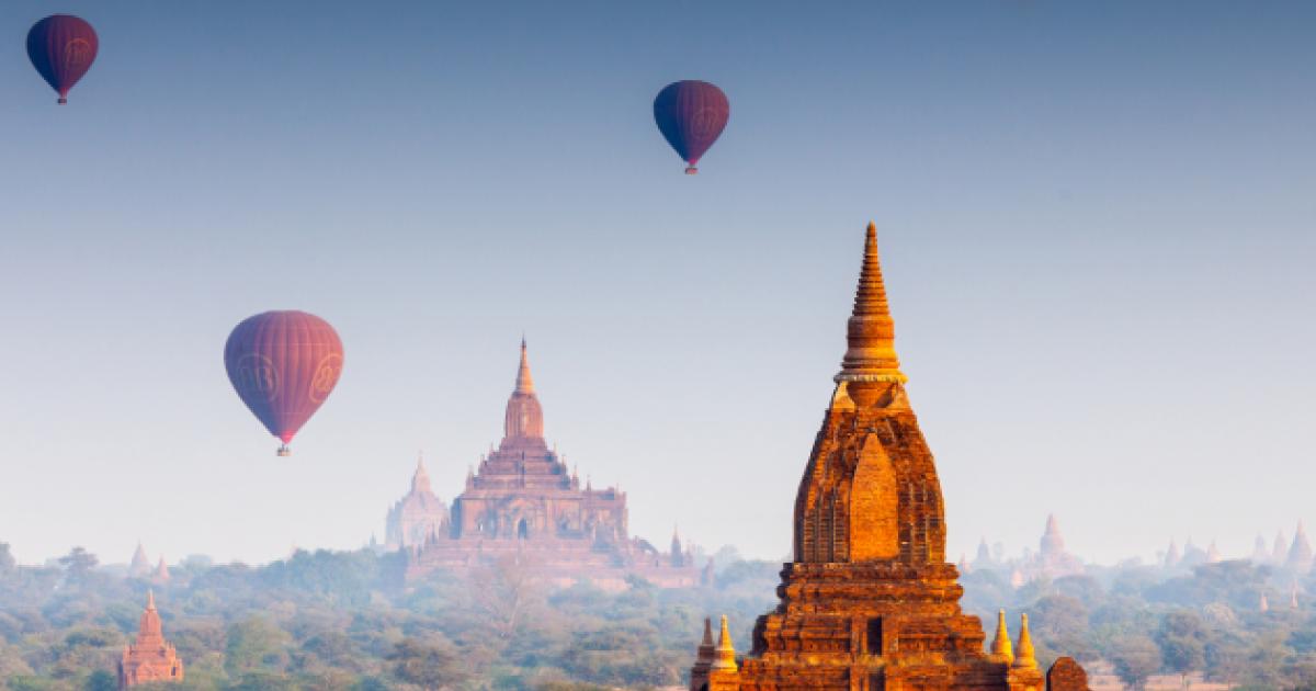Hot air ballons in Bagan, Myanmar
