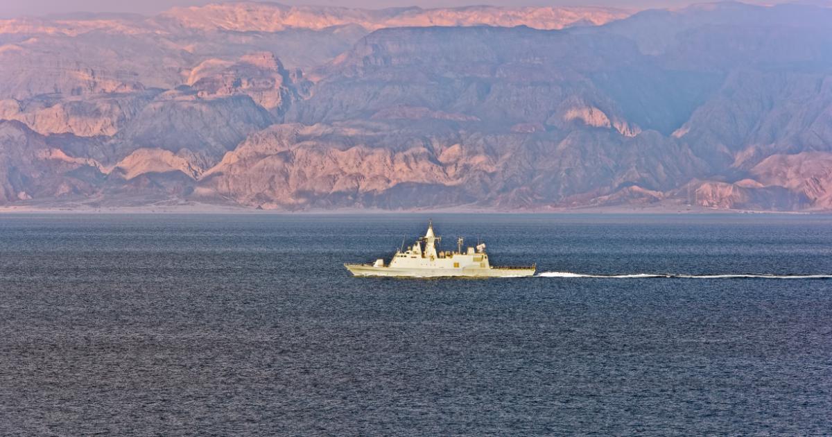 Navy boat patrolling in the Gulf of Aqaba