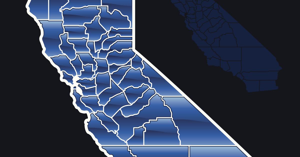 Blue map of California