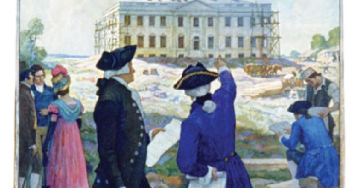 Building the First White House, by N. C. Wyeth.