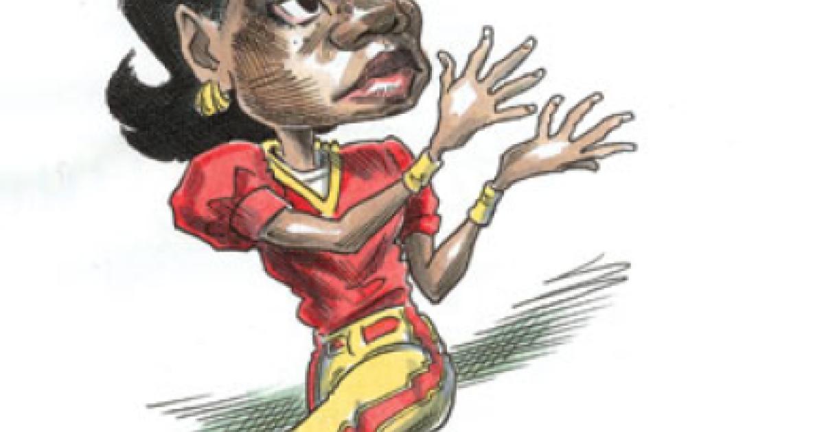 cartoon of Condoleezza Rice catching a political football