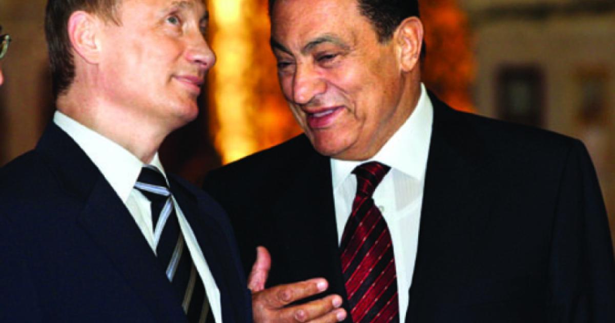 Egyptian President Hosni Mubarak and Vladimir Putin