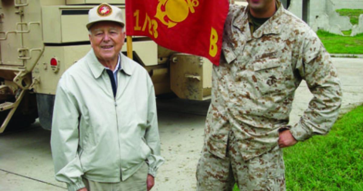 Hoover senior fellow Richard T. Burress meets with Major James Korth