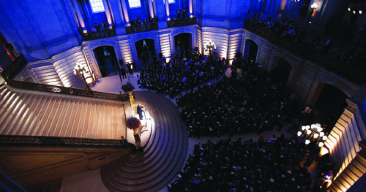 George Shultz speaks at SF rotunda