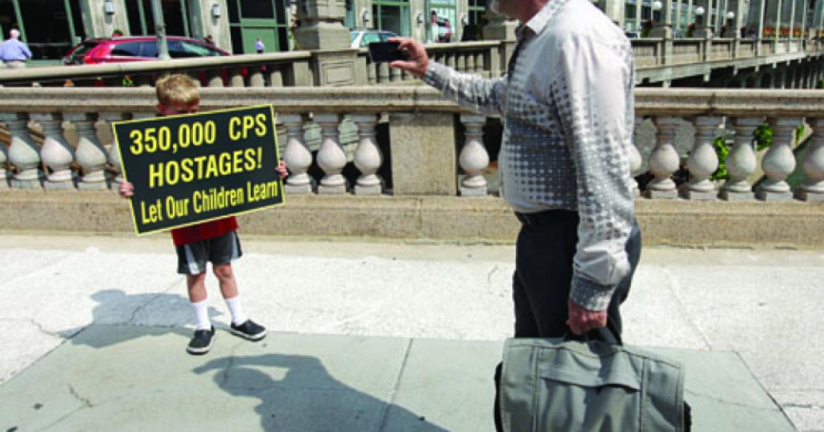 young child with sign