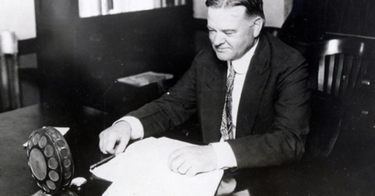 Secretary of Commerce, Herbert Hoover broadcasts a plea to the nation