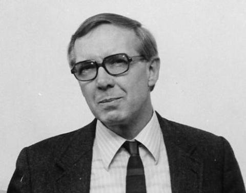 Black and white photo portrait of Warren Heckrotte