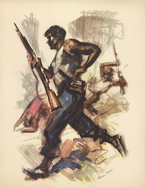 Spanish Civil War from an anarchist art album