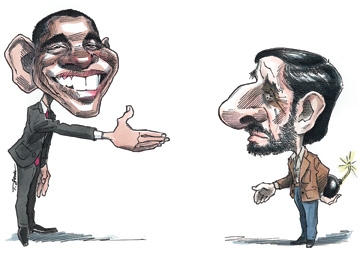 Barack Obama an Mahmoud Ahmadinejad