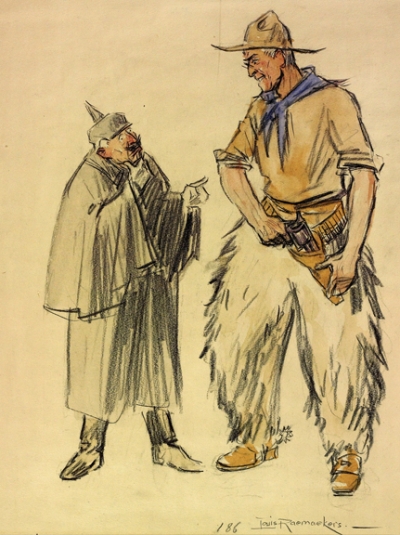 Kaiser Wilhelm, at left, was a favorite target of Dutch political cartoonist Louis Raemaekers
