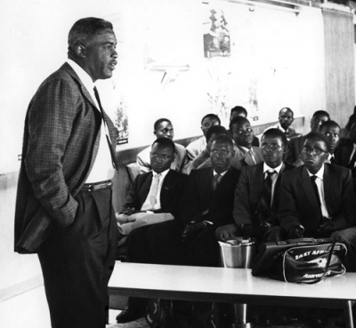 Sports legend Jackie Robinson, the man who integrated major-league baseball, was an early supporter of the student airlifts