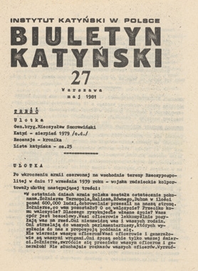 The underground magazine Biuletyn Katynski, published in the 1980s