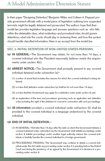 A Model Administrative Detention Statute